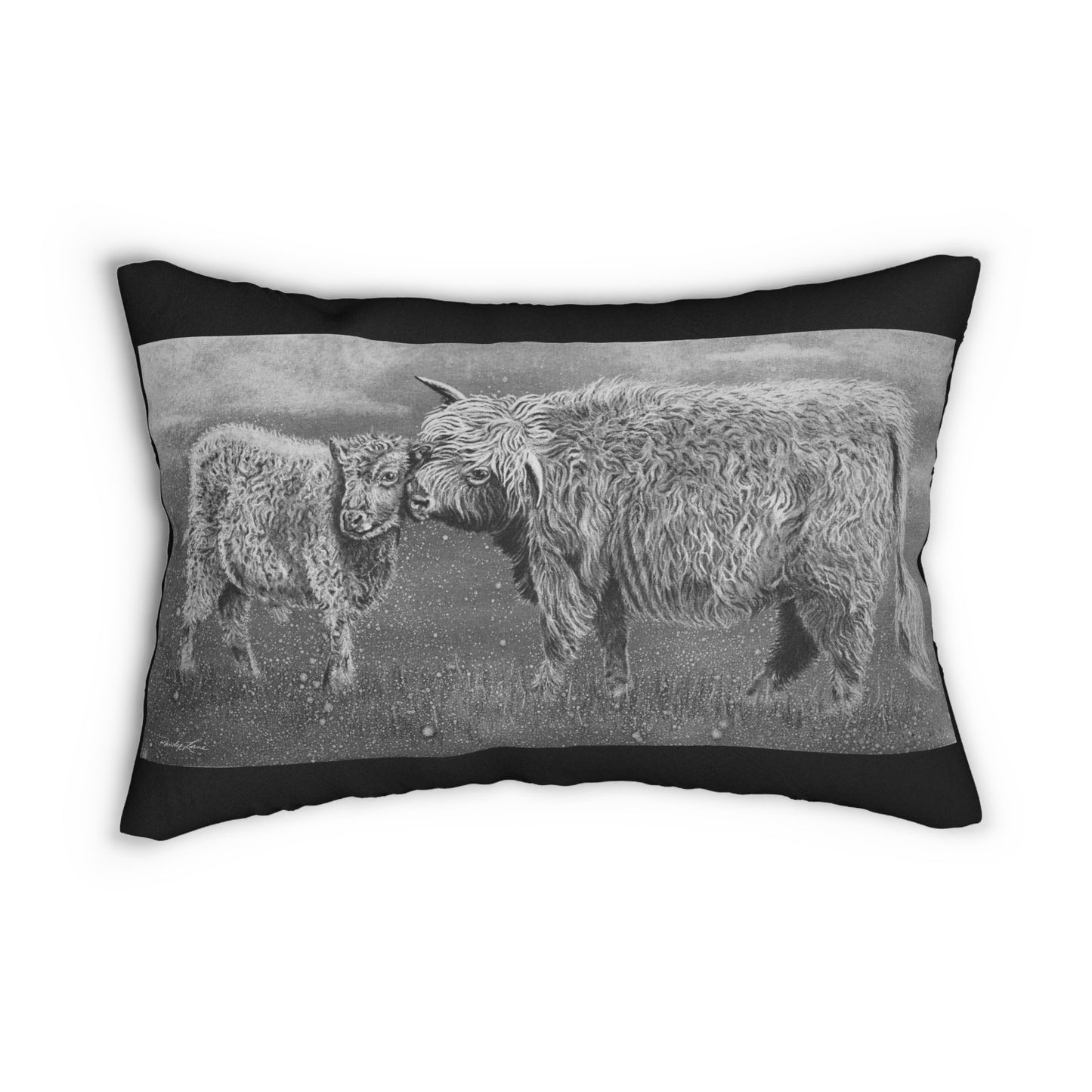 Highland Love, Highland Cattle Lumbar Pillow
