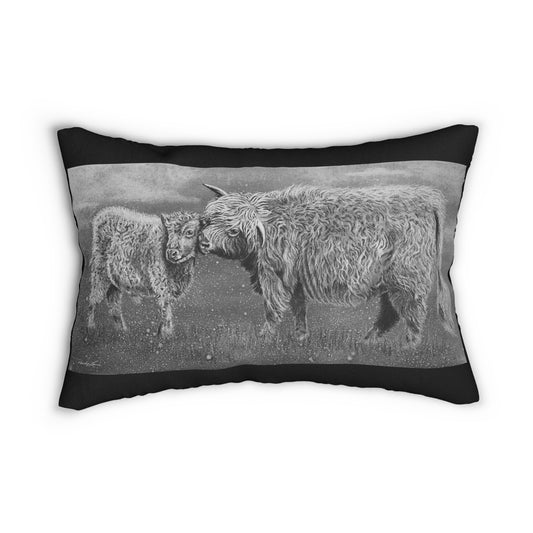 Highland Love, Highland Cattle Lumbar Pillow