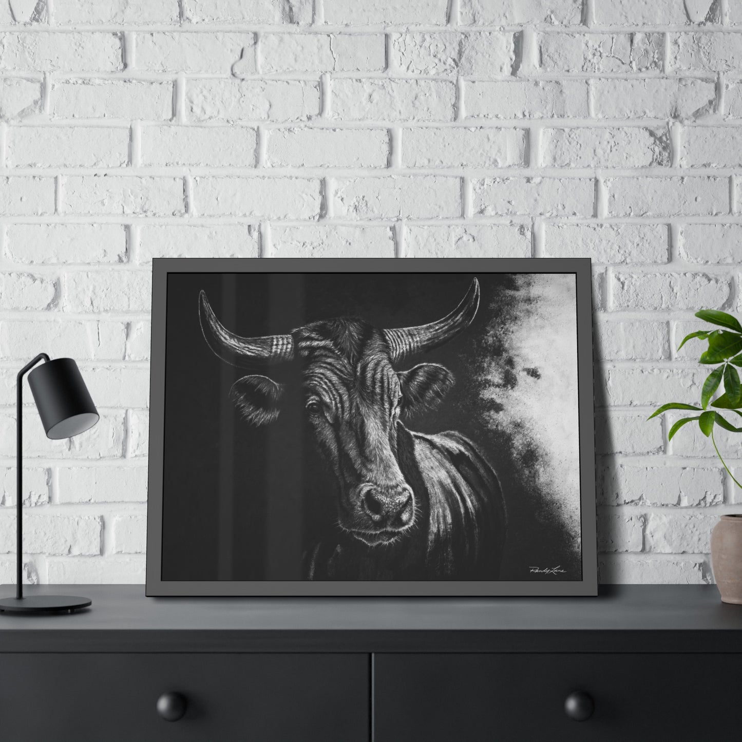 Stonebreaker. Bucking Bull Framed Fine Art Print