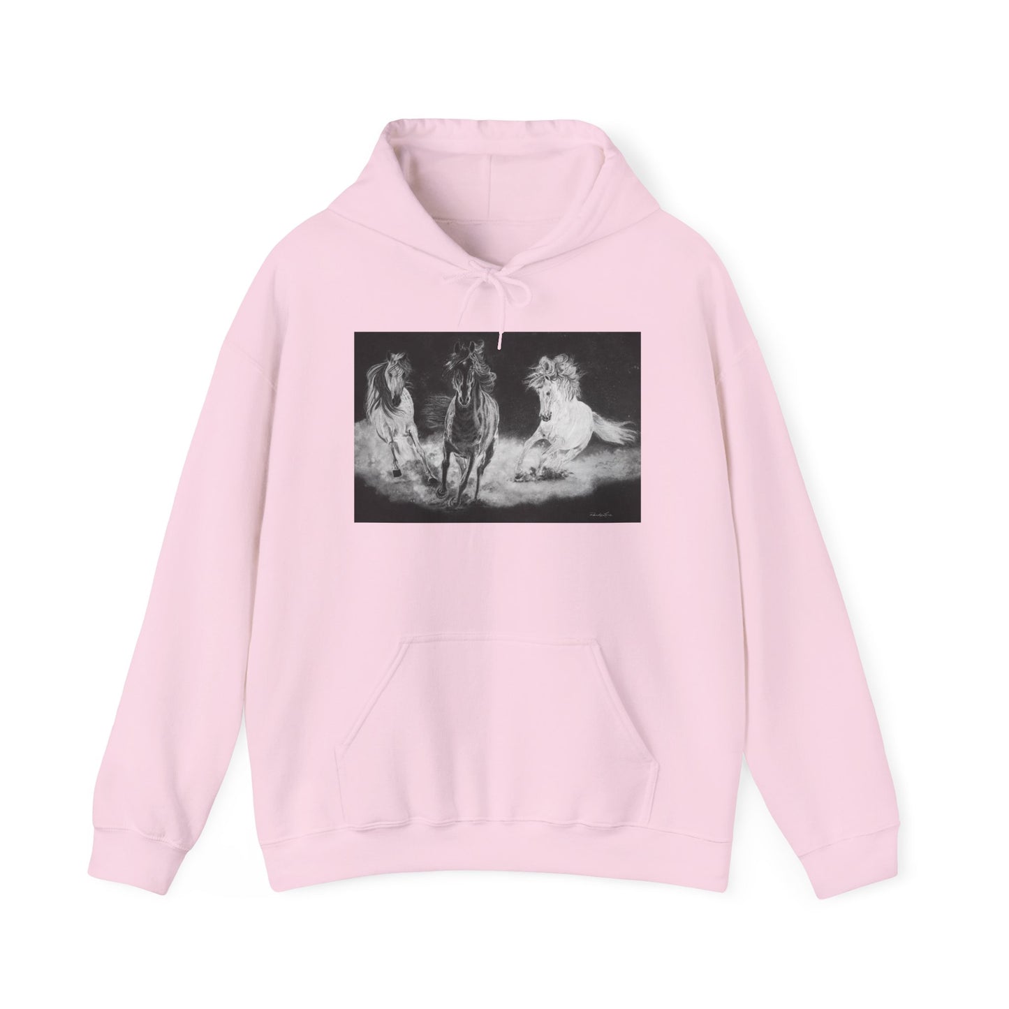 Midnight Run. Horse Cozy Unisex Hooded Pullover