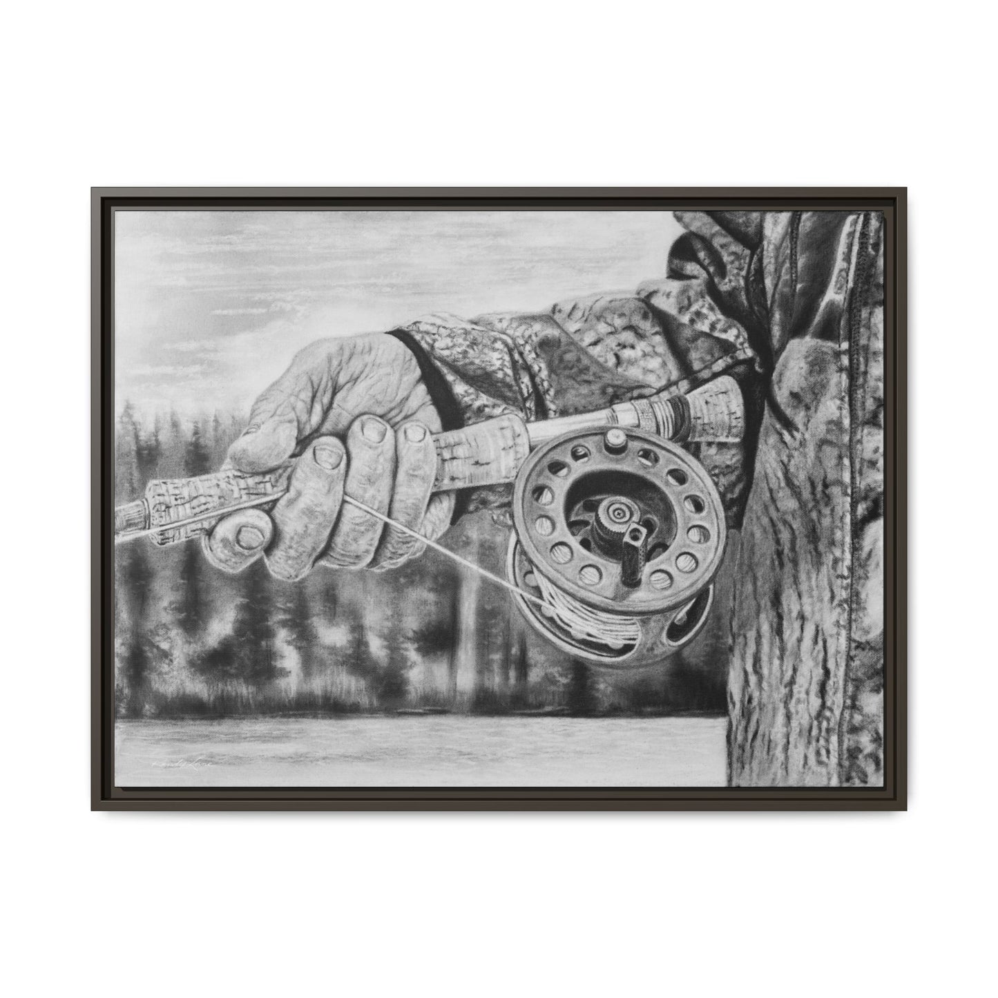 Therapy, Framed Canvas Fishing Fine Art Print