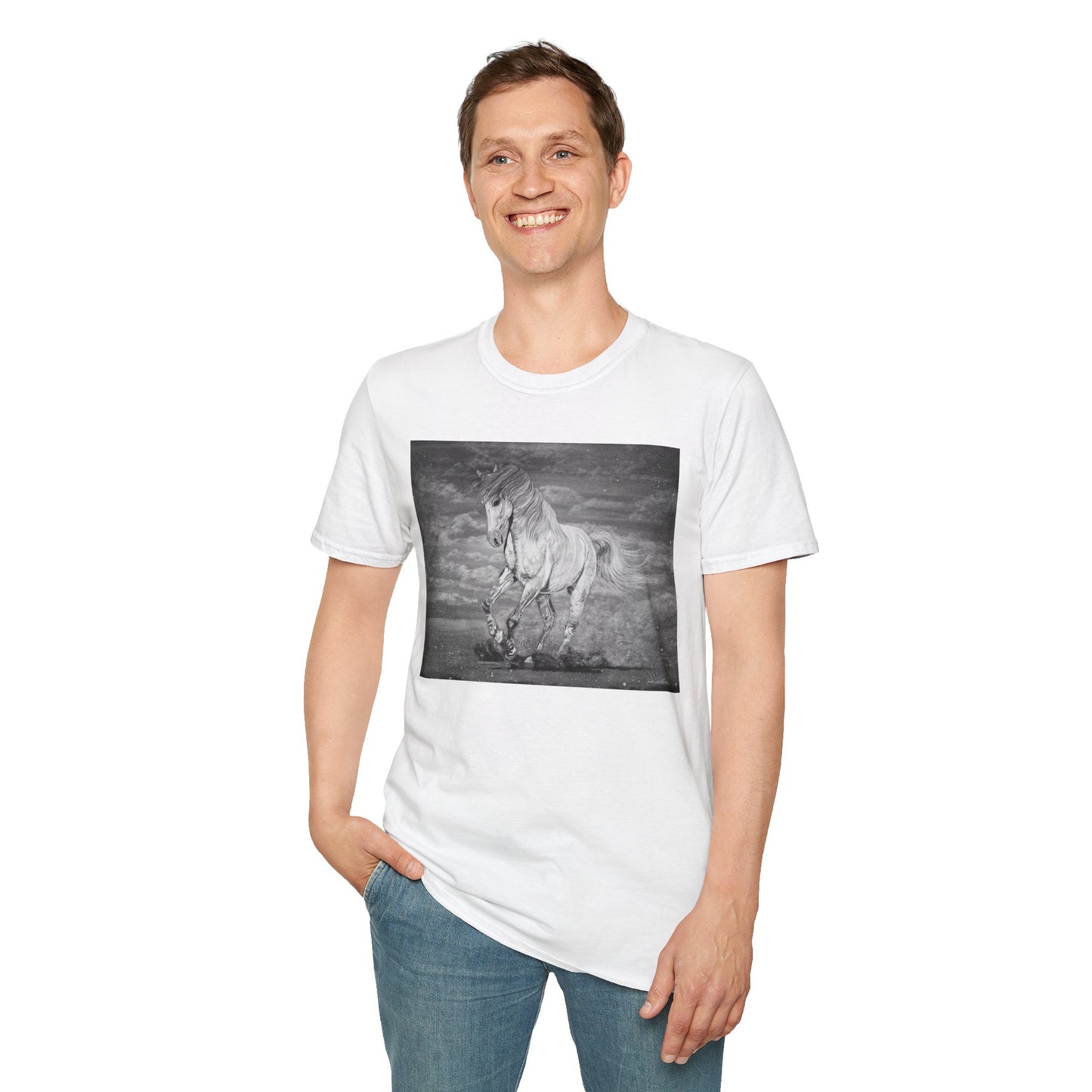 Equine Elegance. Prancing Horse Graphic T-Shirt