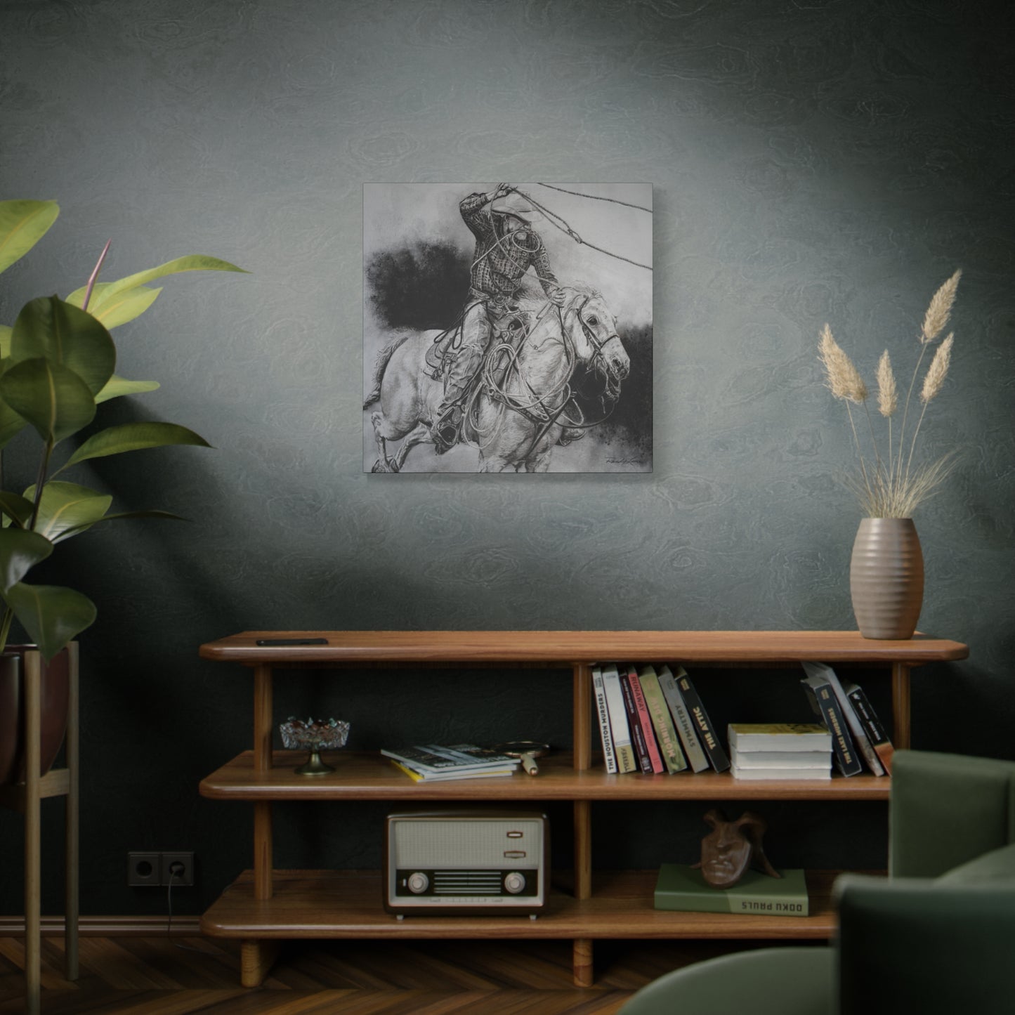 Let it Fly, Rodeo Tie-down Roper, Stretched Canvas Matte Print