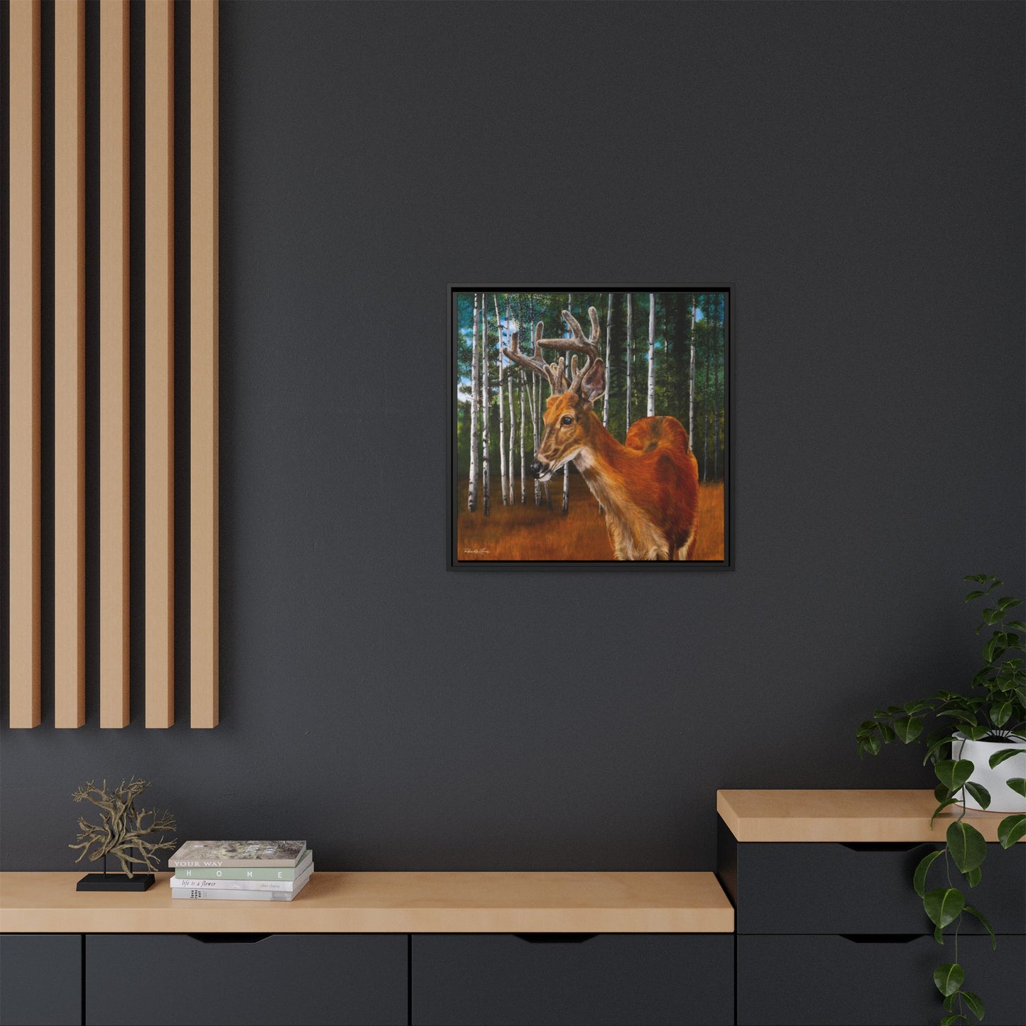 Velvet Crush, Framed Deer Canvas Art