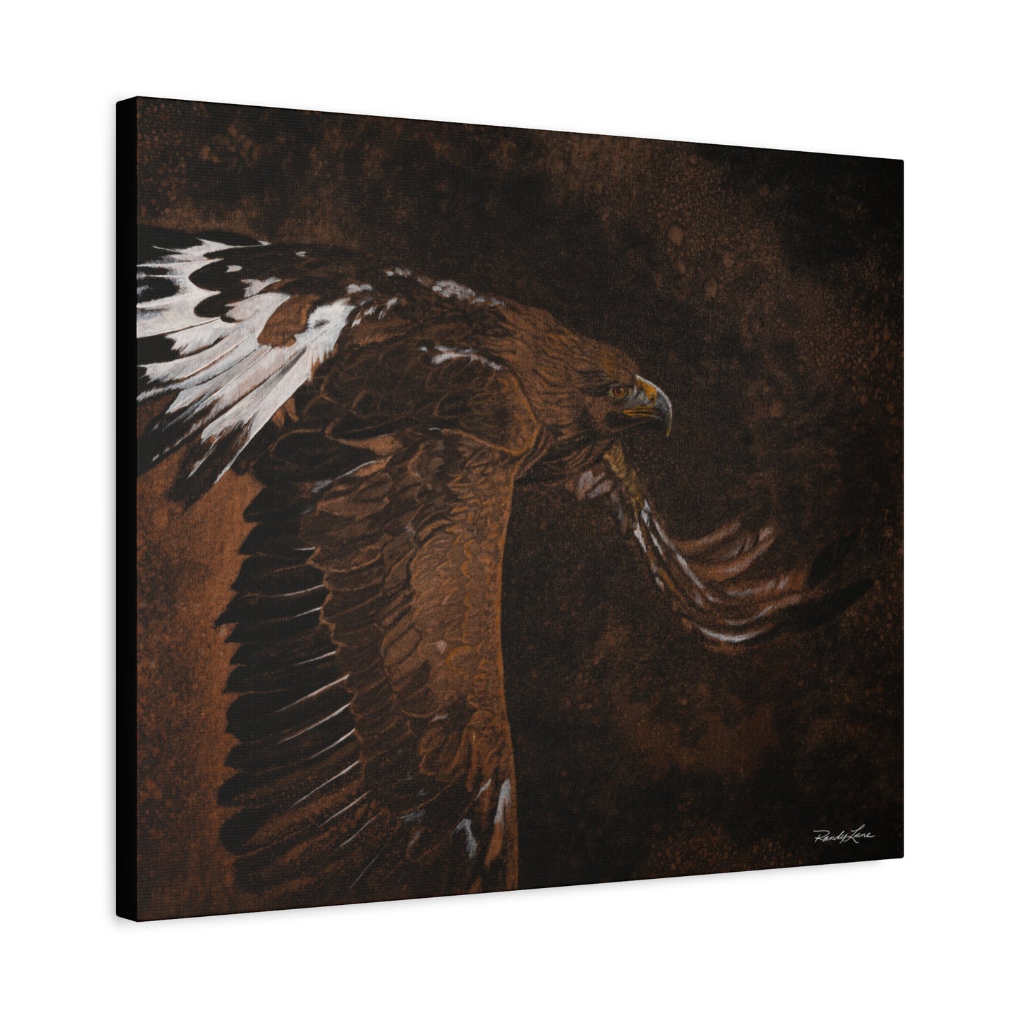 Golden Flight, Eagle Stretched Canvas Print