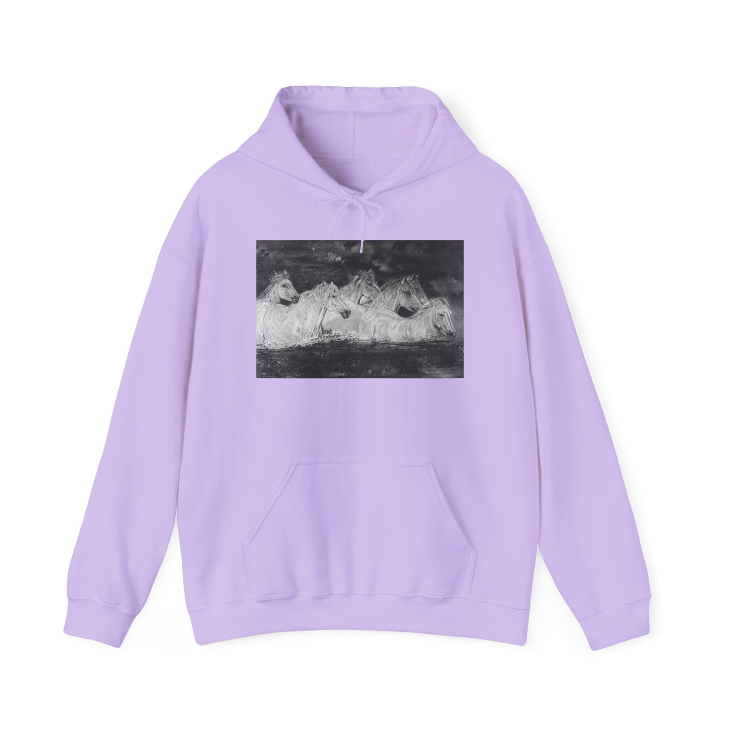 Night Swim, Horse Unisex Hooded Sweatshirt
