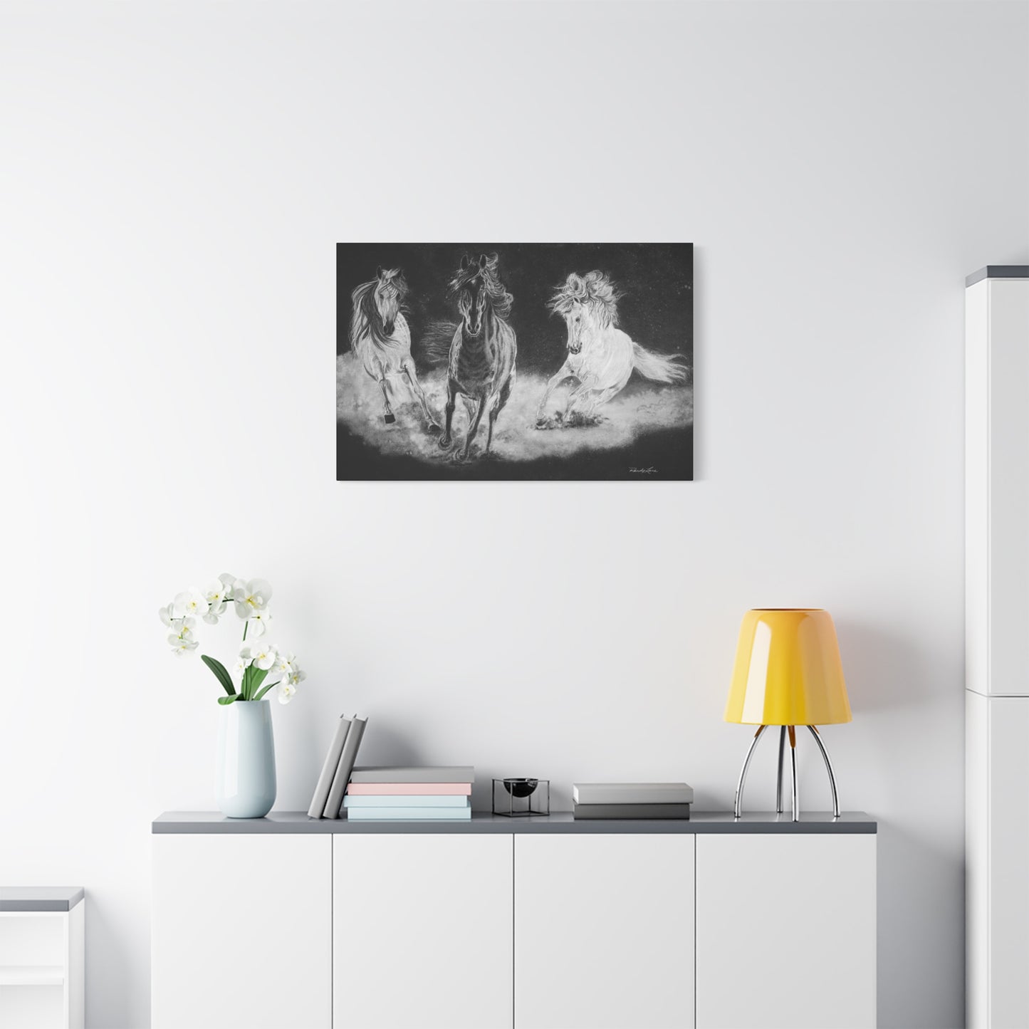 Midnight Run. Stretched Matte Canvas Fine Art Horse Prints