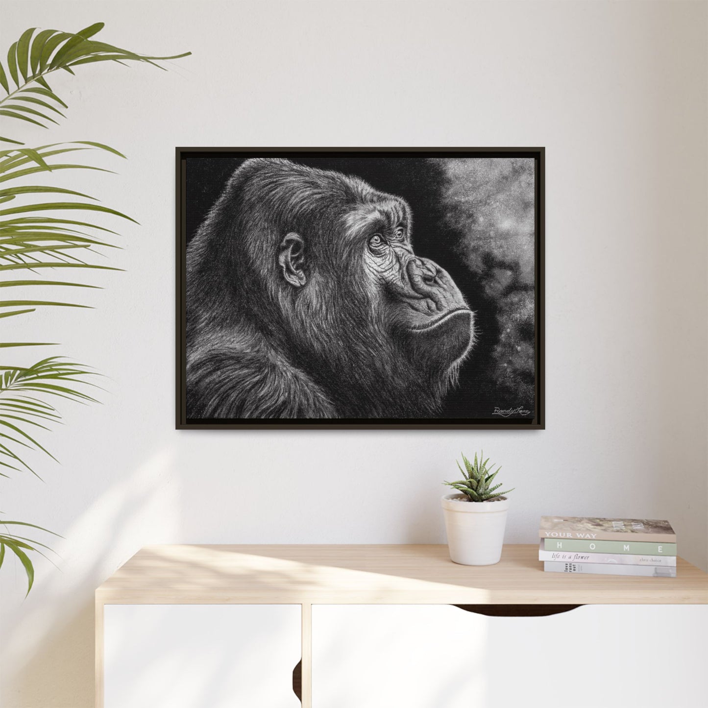 Gorilla, Framed Art Canvas Wall Decor