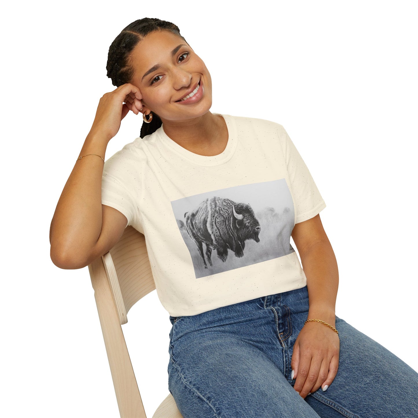 Prairie Bison, Bison Painting T-Shirt — Buffalo Wildlife Tee
