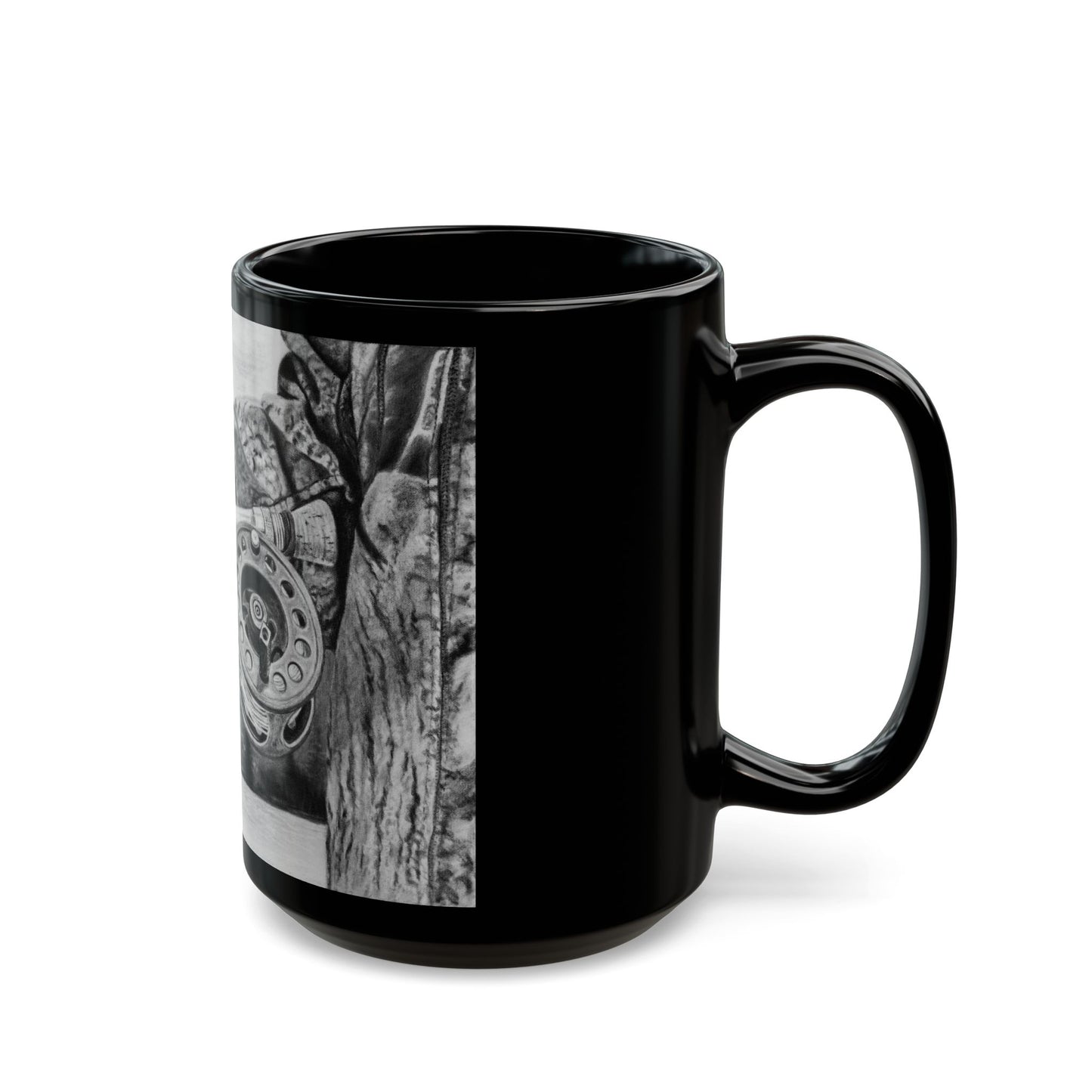 Therapy, Angler's Black Mug - Fishing Themed Coffee Cup for Outdoors Lovers