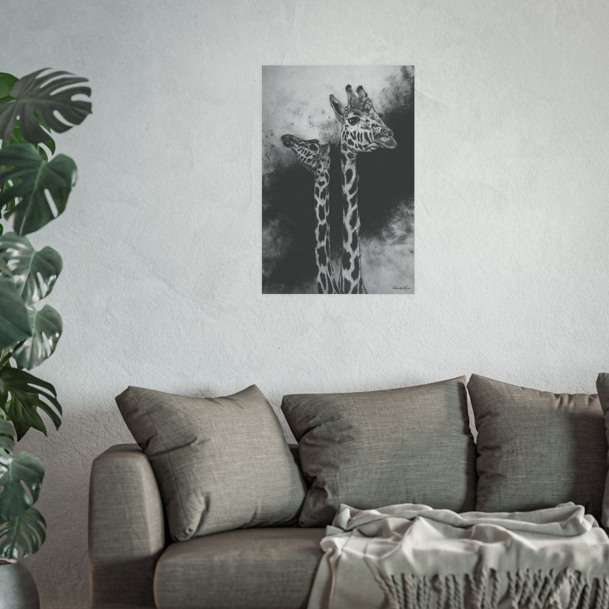 Grace in the Grasslands, Giraffe Fine Art Print