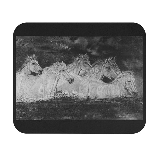 Night Swim, Horse Artwork Mouse Pad