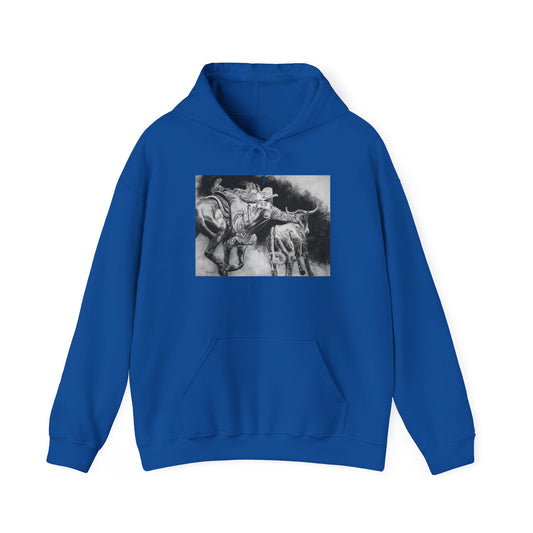 Contact. Cowboy Bulldogger Rodeo Art Unisex Heavy Blend Hoodie