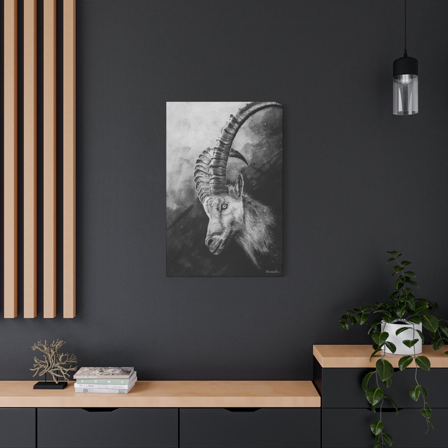 Apex, Alpine Mountain Goat Canvas Art, Stretched Wall Decor