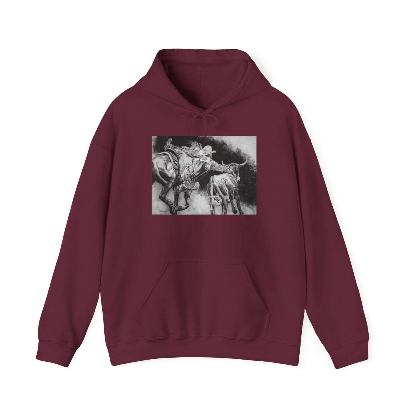 Contact. Cowboy Bulldogger Rodeo Art Unisex Heavy Blend Hoodie