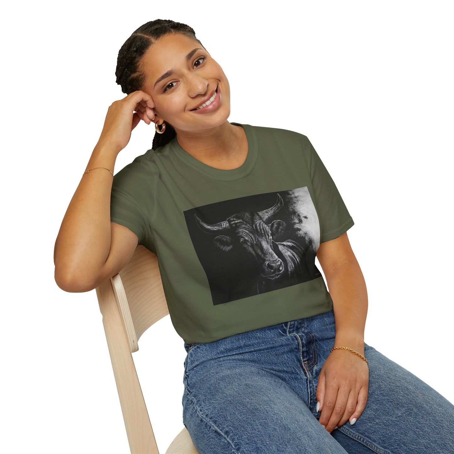 Stonebreaker. Bucking Bull Graphic Unisex Softstyle T-Shirt